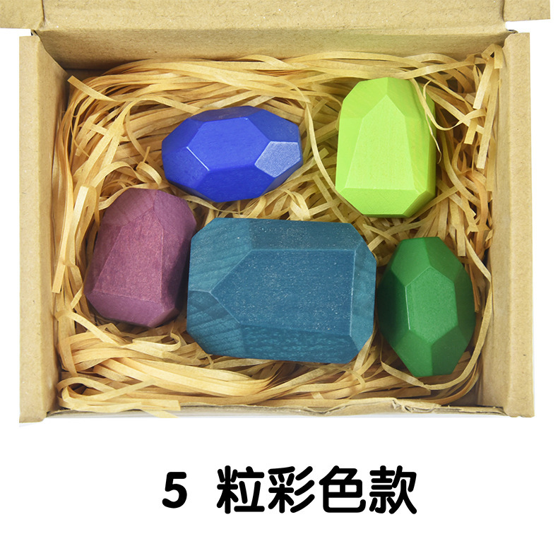 En stock transfronterizo Nórdico ins estilo colorido piedra educación temprana piedra apilada música de los niños de juguete de madera adornos