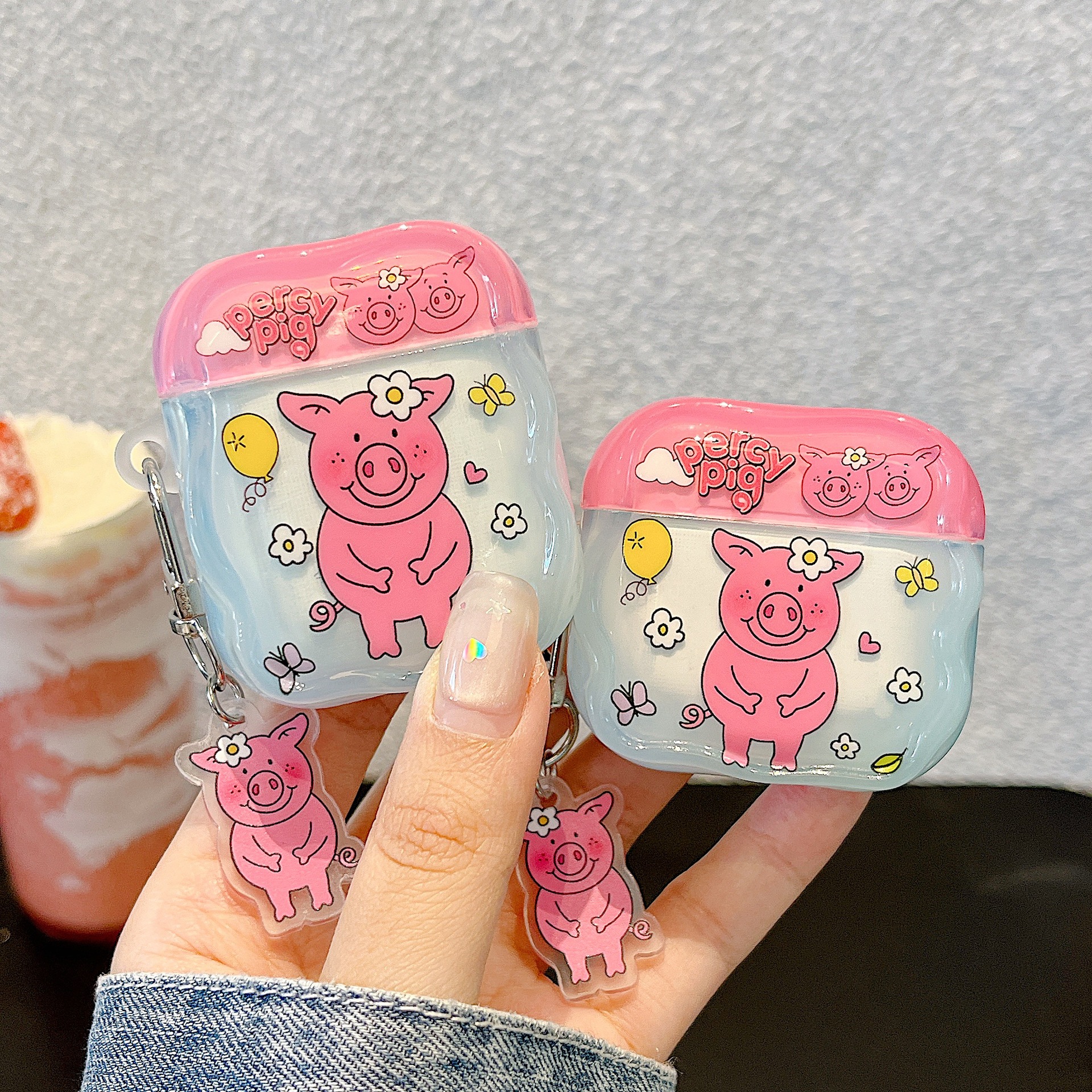 Cubierta de auriculares IMD Cartoon Masha Pig para AirPods Pro Cubierta de auriculares Bluetooth AirPods3 / 4 generación anti-caída