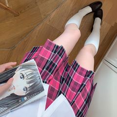 小玫正版jk格スカート女性春夏日系学院風オリジナル百歪スカートa字スカート半身スカート