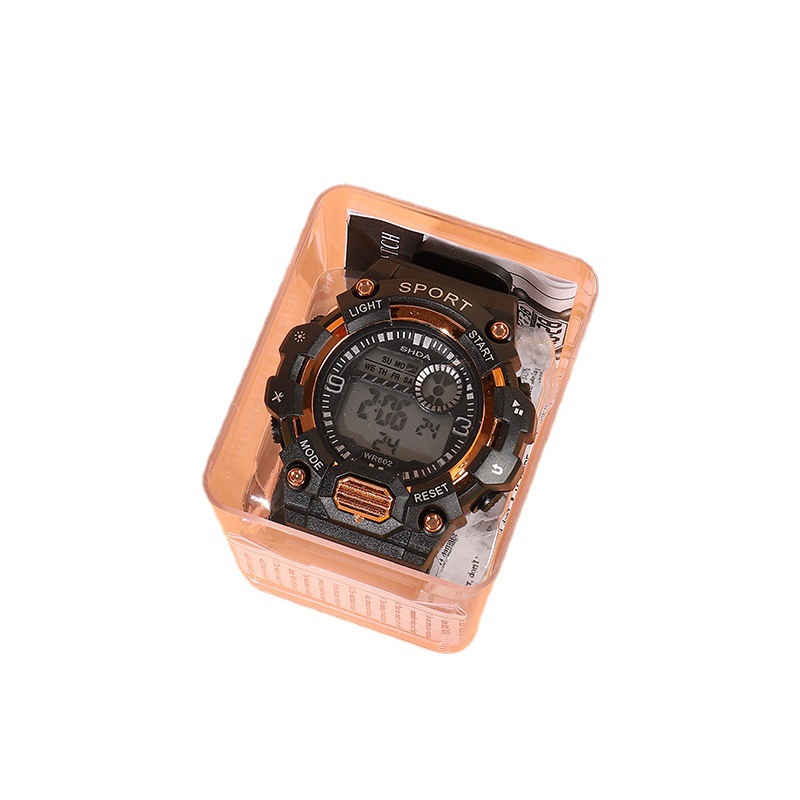 Reloj Electrónico Transparente Independiente 602 en Caja para Estudiantes Masculinos, Reloj Deportivo Luminoso Multifuncional, Reloj para Fiestas Estudiantiles al por Mayor