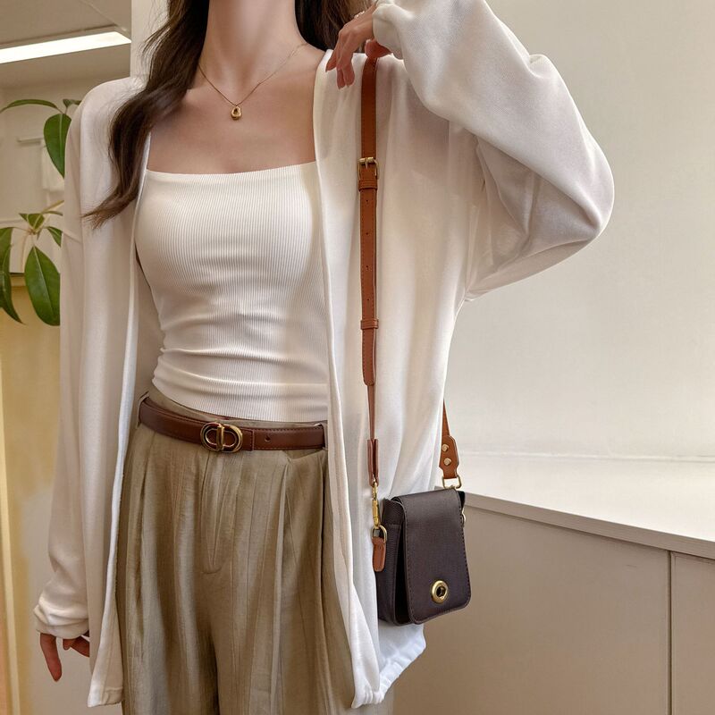 Carefully Selected Korean-Style Simple Knit Cardigan for Women, Spring and Summer Thin Loose Casual Sun Protection Air Conditioning Shirt, Lazy Style Top Carefully Selected Korean-Style Simple Knit Cardigan for Women, Spring and Summer Thin Loose Casual Sun Protection Air Conditioning Shirt, Lazy Style Top