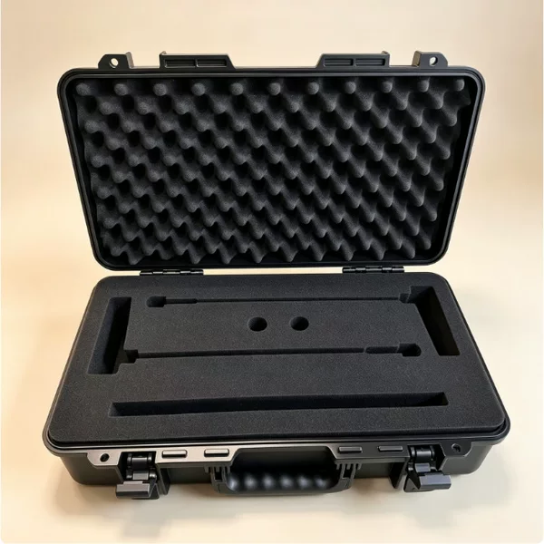 PP safety waterproof plastic carrying case for wireless microphone headset waist bag and power supply, customizable EVA lining