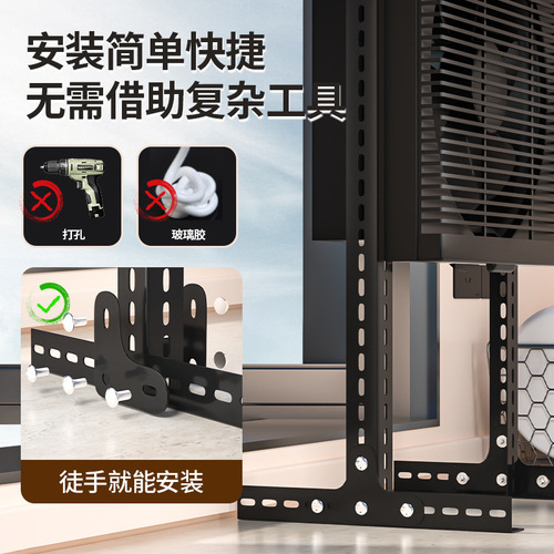 Oaks black installation-free exhaust fan kitchen shutter-type silent oil fume exhaust fan strong suction ventilation fan