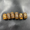 Retro -old Tibetan agate beads bucket, tiger teeth, three -eye color agate cylinder beads, batch