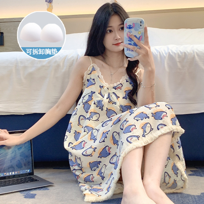 Verano nueva correa pijamas mujeres retro pequeño floral celebridad en línea de las mujeres desgaste del hogar traje TikTok entrega en vivo al por mayor