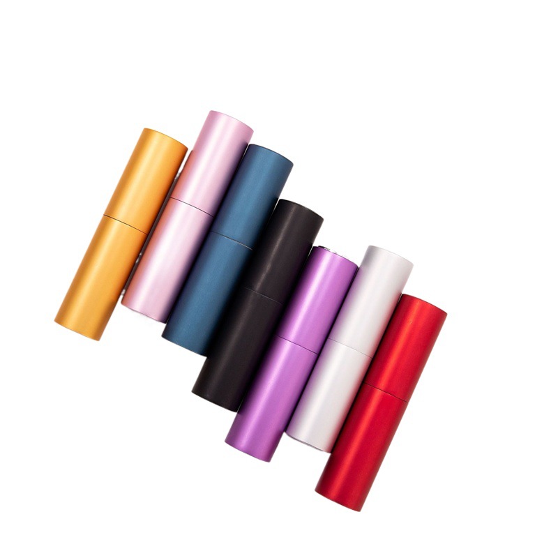 Botella de perfume de aluminio 8ml10ml20ml botella de spray de vidrio portátil de alta gama giratoria redonda perfume sub-botella