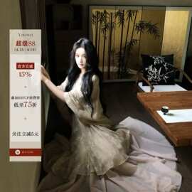 巨好看连衣裙女夏季新款新中式禅意风拼接裙长裙子