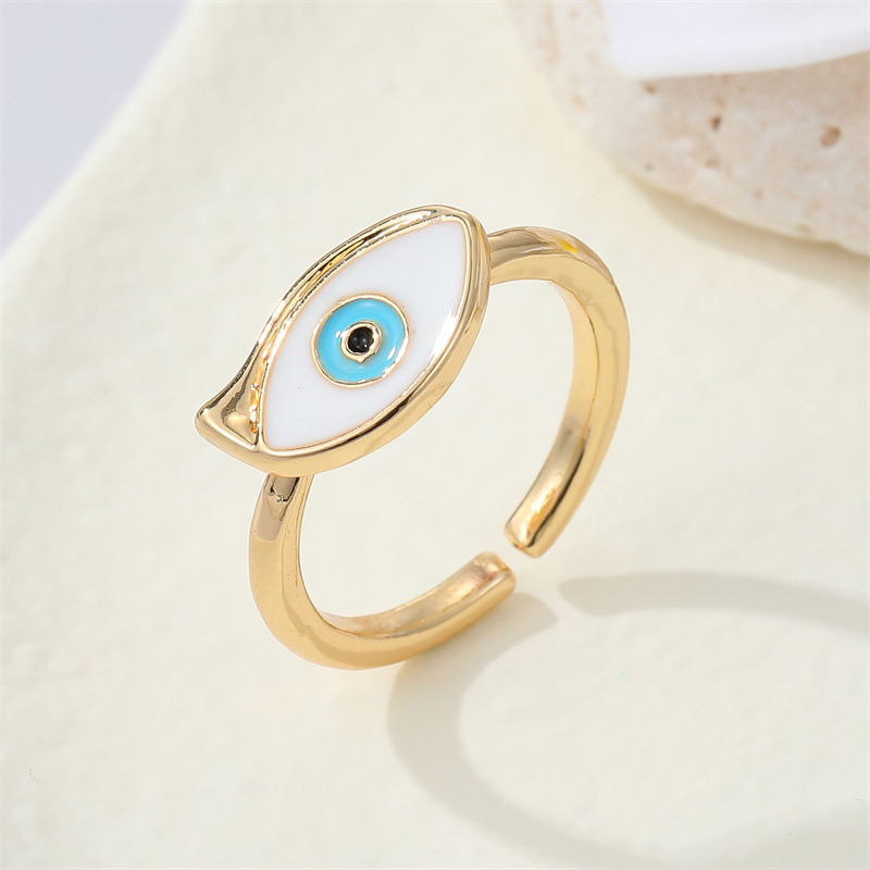 Fashion Colorful Metal Triangle Eye Ring Geometric Devil's Eye Ring display picture 4