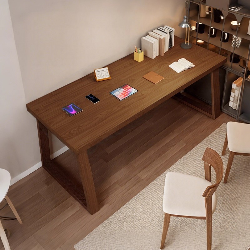 Escritorio de madera sólida escritorio de computadora doble dormitorio escritorio de estudio en el hogar escritorio de escritorio rectangular simple escritorio de oficina