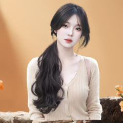 假发女长发发绳卷马尾皮筋款水波纹隐形无痕增发量甜美双隐形马尾
