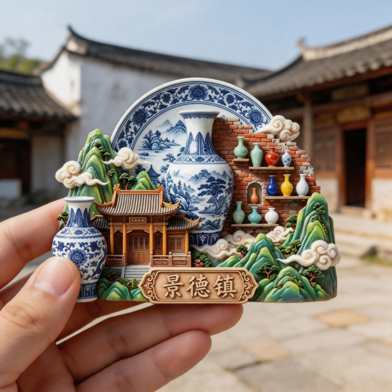 National trend Jingdezhen cultural and creative refrigerator…