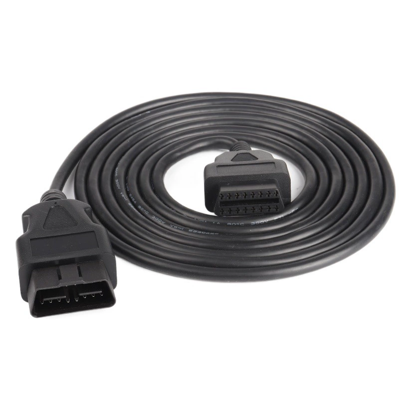 Кабель-удлинитель OBD для автомобилей и грузовиков, штекер-гнездо, 16-жильный, с питанием, для подключения диагностического прибора OBD2 для автомобилей