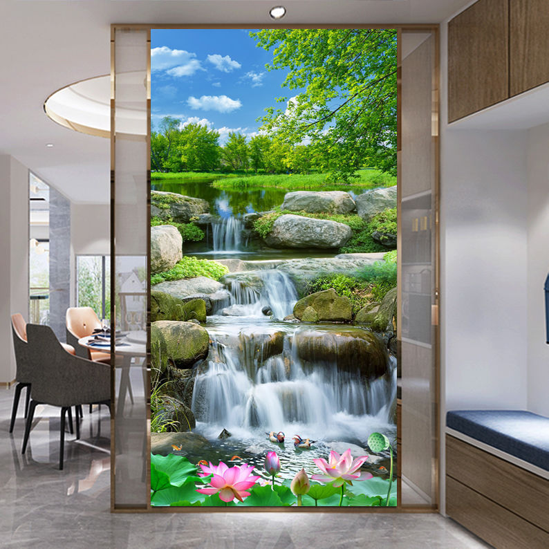 玄関装飾画寝室シール山水廊下壁画通路風景年画壁画客間中国式|undefined