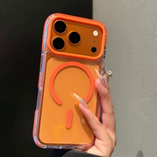 适用iPhone17PROMAX手机壳冰晶二合一高透磁吸苹果17简约防摔跨境