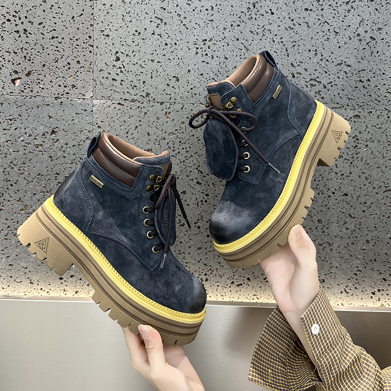 British Style Martin Boots Women Height Increasing Ankle Boots_voghion.com
