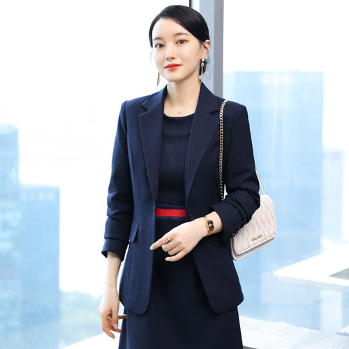 Autumn/Winter Suit Dress Embroidered LOGO Professional Uniform Beauty Therapist Flight Attendant Uniform Jewelry Store Hotel Front Desk Workwear