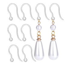 透明树脂耳钩DIY饰品配件塑料耳环钩子手工预防过敏隐形耳坠勾