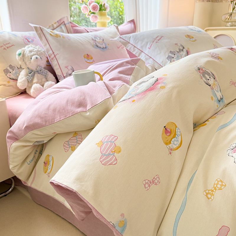 Funda de edredón cepillada de algodón grueso pieza individual 150x200x230 individual 220x240 doble 180 Funda de edredón de algodón 1.5