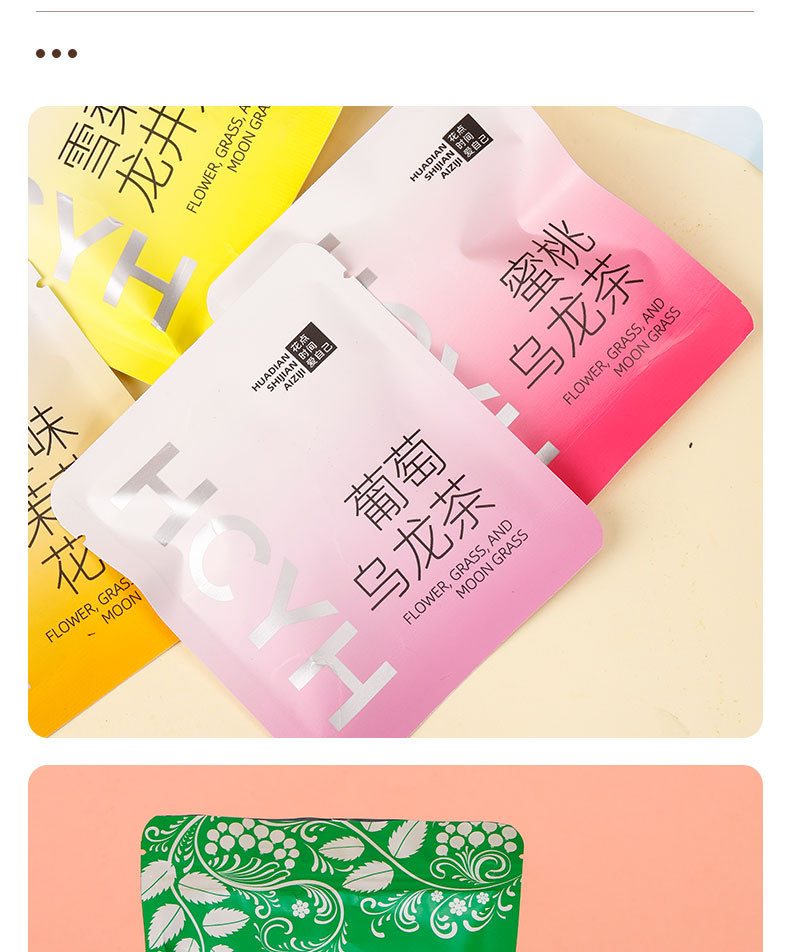 7-Day Tea Bag Sampler Set Peach Oolong Jasmine Osmanthus Grape Green Tea 7 Flavors No Sugar in use