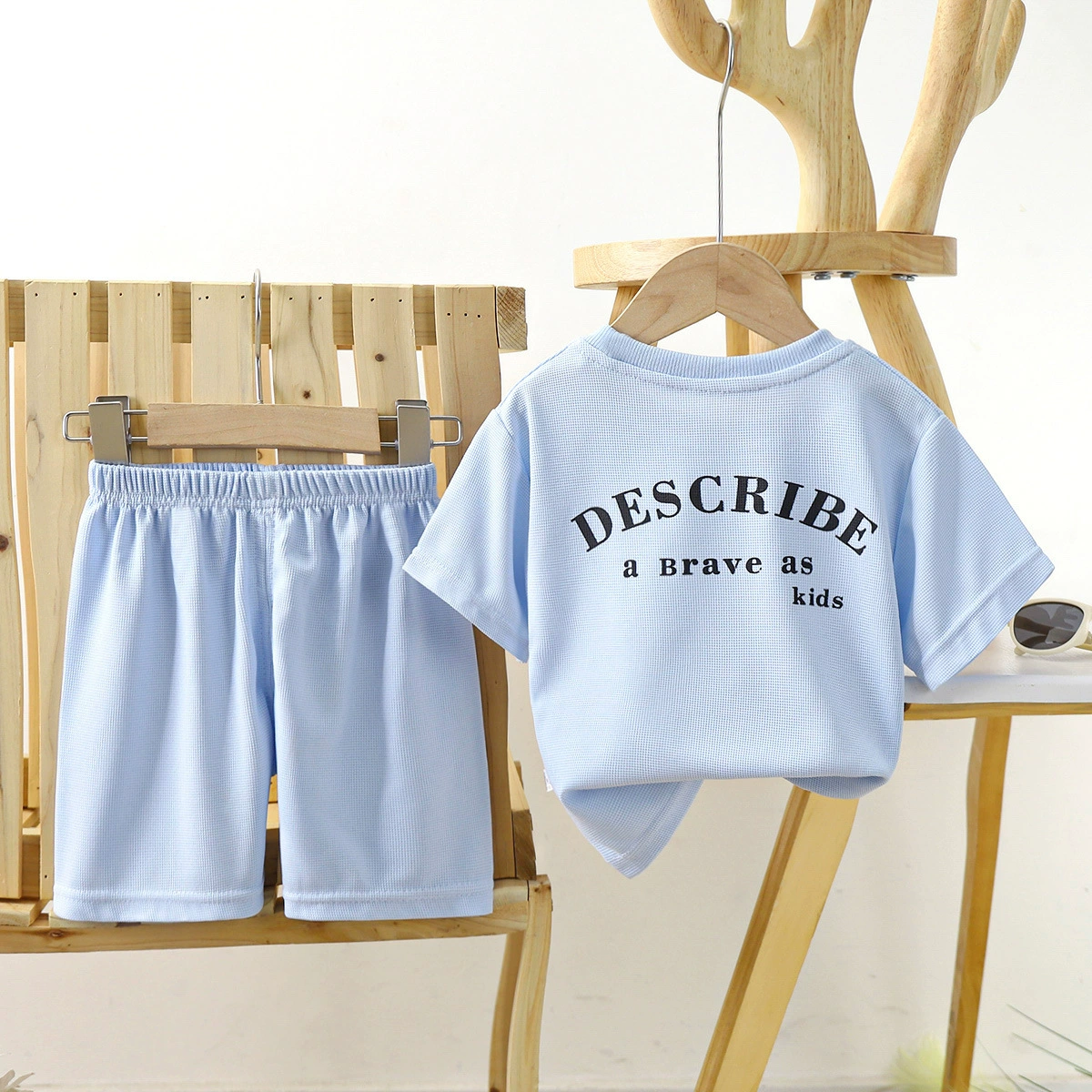 Children's Summer T-Shirt Set for Boys, Korean Style, Short Sleeve, Sizes 80–140 cm