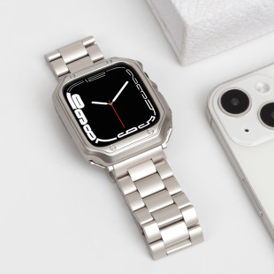 Suitable for Apple Watch Metal Strap Iwatch56789Se Stainless Steel Strap Electroplated Half-Pack Protective Shell Cover