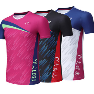 22003 New badminton sportswear suit men's and women's short sleeve children's clothing student team training clothing