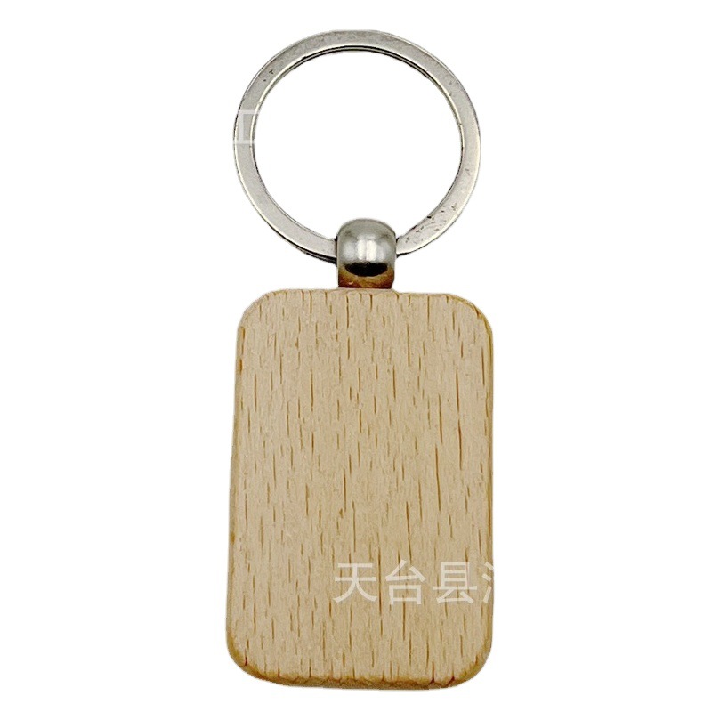 25 tipos de llaveros de madera prefabricados que se pueden grabar con láser, pequeños regalos personalizados, llaveros de madera de haya