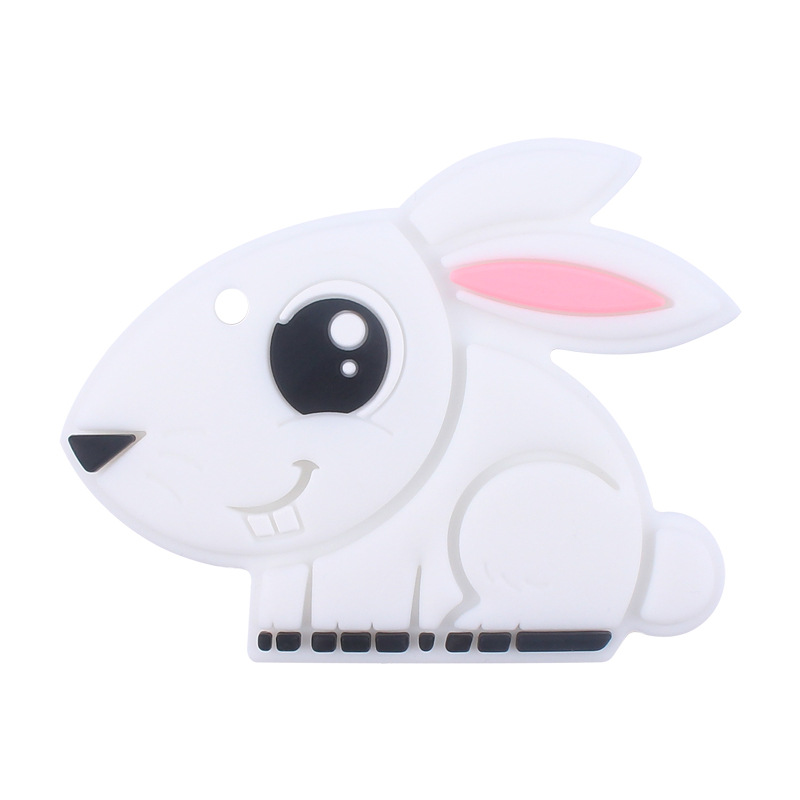 Creativo DIY bebé suministros nueva dibujos animados de silicona ojo grande conejo teether dientes del bebé moler dientes Shaper