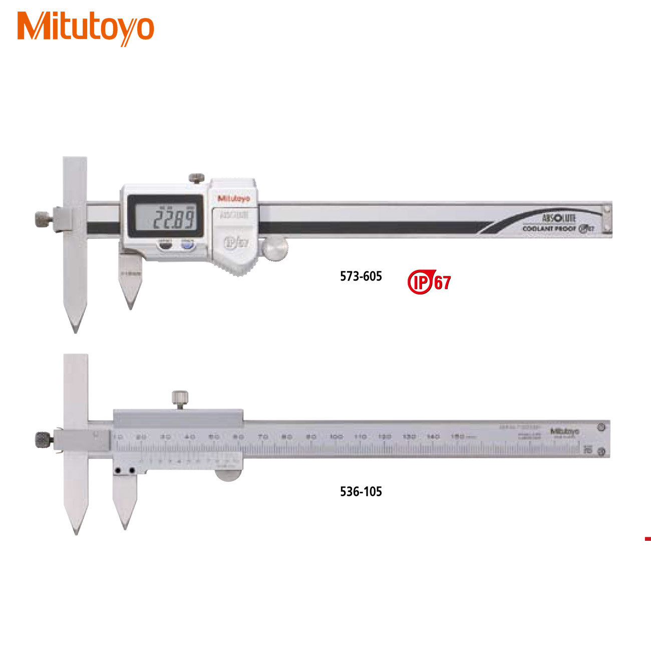 三丰mitutoyo偏置中心线卡尺573-606-20快速测量孔与孔中心间距