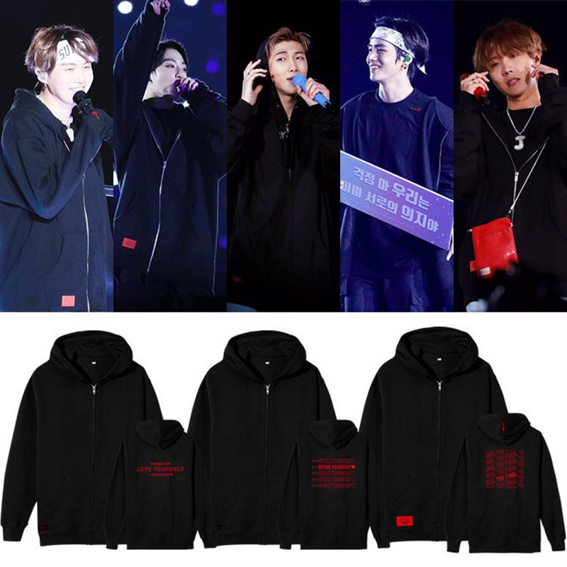 Bullet-proof Youth League speak yourself concert peripheral same clothes fleece-lined thin printed zipper cardigan