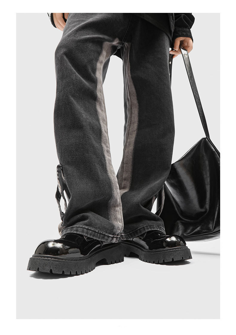 ShoeVault Casual Pelle Autunno Inverno Nuovo Nero Lucido Business Alluce Derby Niche Basso Suola Spessa Altezza Aumentante Uomo_voghion.com