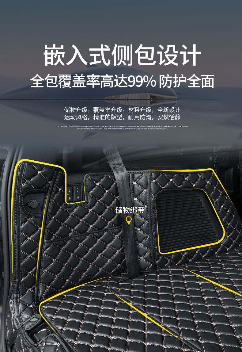 Suitable for Wey Tank 500 Trunk Mat, Full Surround, Dedicated for Seven-Seater and Modified for Five-Seater, Decorative Car Trunk Mat