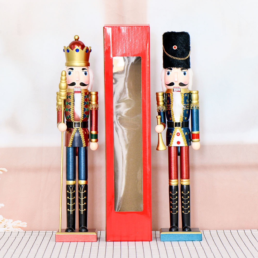 Nuevas creativas en el cascanueces de madera pintadas a mano 55CM fábrica de cabello recto decoración del hogar navidad pintura perlada