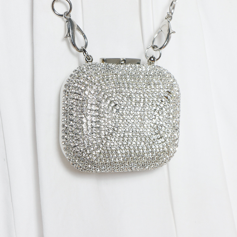 86g Weight Magnetic Buckle Closure Type Chain Strap Type Evening Bag Bags Type Casual, Party Occasion Acrylic Material Solid Color Pattern All Seasons Season Women's Gender Diamond Design Streetwear Style Heart-shaped, Square Shape Acrylic Solid Color Heart-shaped Square Evening Bags 5