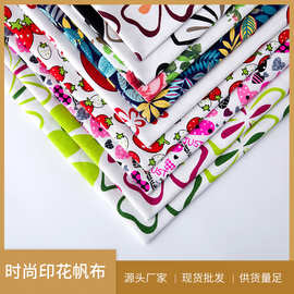 新款时尚印花帆布 窗帘沙发布桌布台布面料 涤棉帆布可定批发