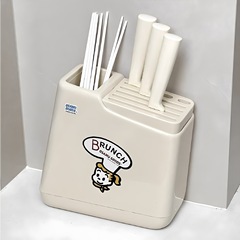 クリームスタイルナイフホルダー収納ラック包丁収納ラックカウンタートップ包丁と箸立て一体型排水ナイフホルダー多機能