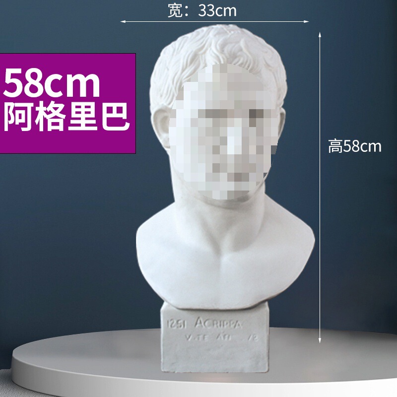 素描石膏几何体美术石膏像写生模型摆件16个大号静物教具男头骨|undefined