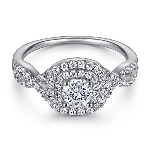 Wish Cross-border Accessory S925 Pure Silver Combination Set Wedding Ring Three-Piece Stackable Diamond Ring Set for Women