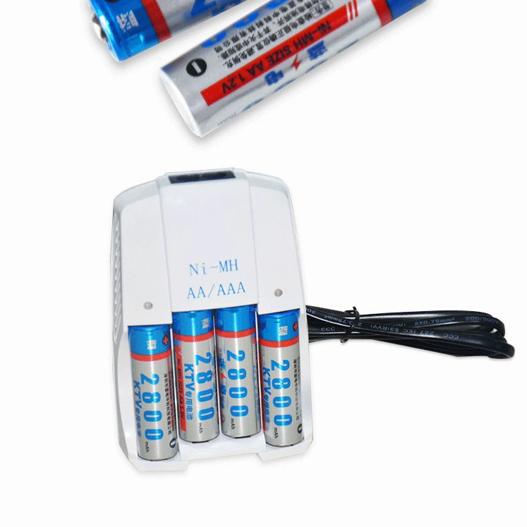 Зарядное устройство для никель-металлогидридных аккумуляторов на 4 слота, 1,2 В, может заряжать № 5/7.