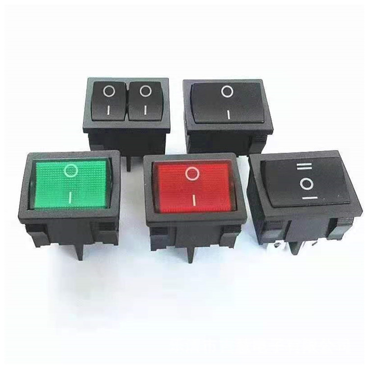 直销 船型开关KCD9两档六脚九脚带灯翘板开关 大型切割机电源开关