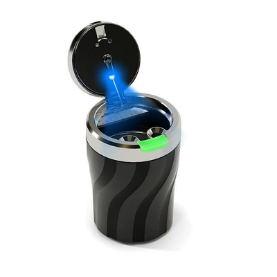 Car ashtray, Steel Liner, Removable and Washable, One-Touch