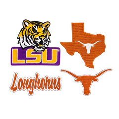 大学联赛元素刺绣布贴 LSU 老虎 / 长角牛队标 服饰包包装饰补丁