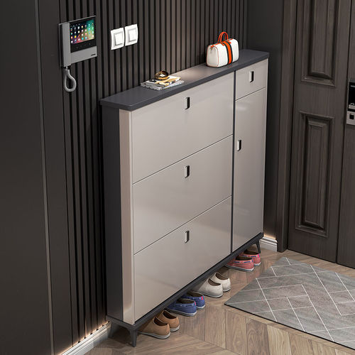 zsr modern light luxury tipping shoe cabinet ultra-thin hall cabinet Italian style simple economic door space saving home door