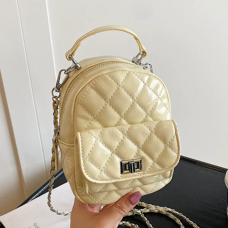 Маленький рюкзак-ручная сумка, универсальная цепочка, в стиле Chanel, сумка на цепочке, качественный стиль