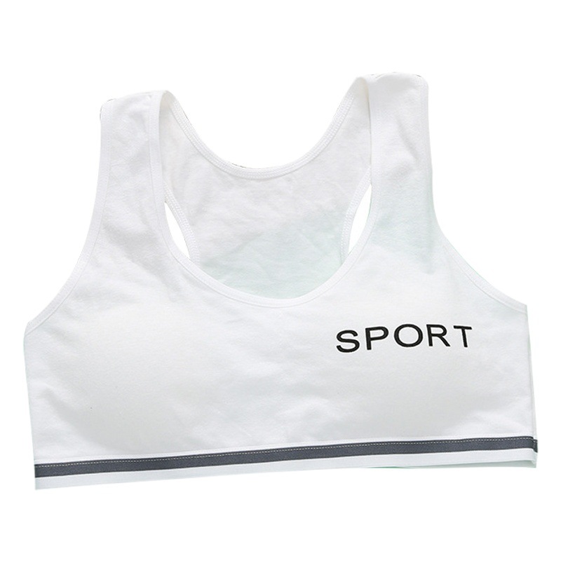 Desarrollo de las Niñas Ropa interior estudiante de la escuela primaria sujetador de niña de algodón estudiante de secundaria en forma de I chaleco deportivo 9-16 años