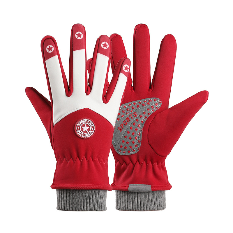 Guantes calientes para niños al aire libre nieve engrosada con forro polar impermeable antideslizante dibujos animados para niños guantes de esquí de invierno