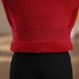 一体绒秋冬针织毛衣加绒加厚保暖打底衫时尚绣花妈妈装中老年上衣，女装针织衫/毛衣，妃慕昵服饰