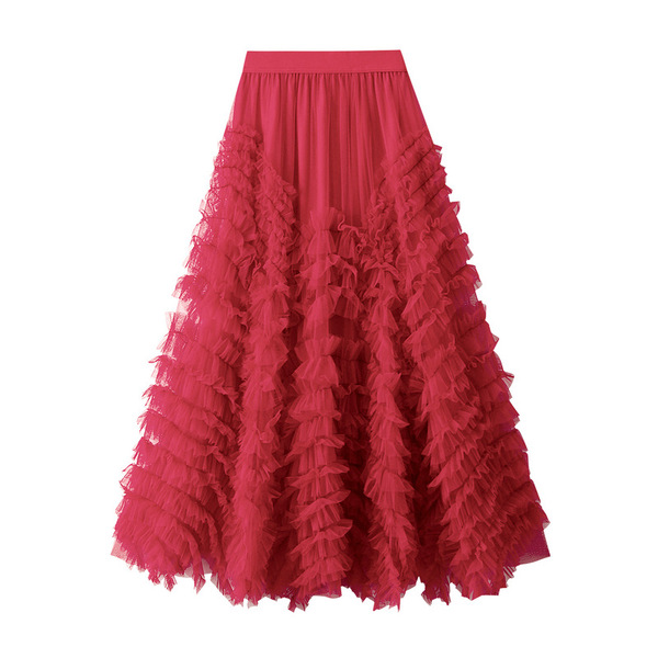 Design sense high -end mesh heavy work super large dress is thin and…
