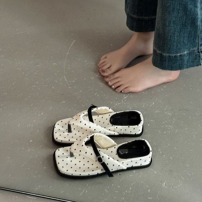 Versátil moda casual ondulado flip flops para mujeres 06 verano muffins zapatillas de zapato de playa