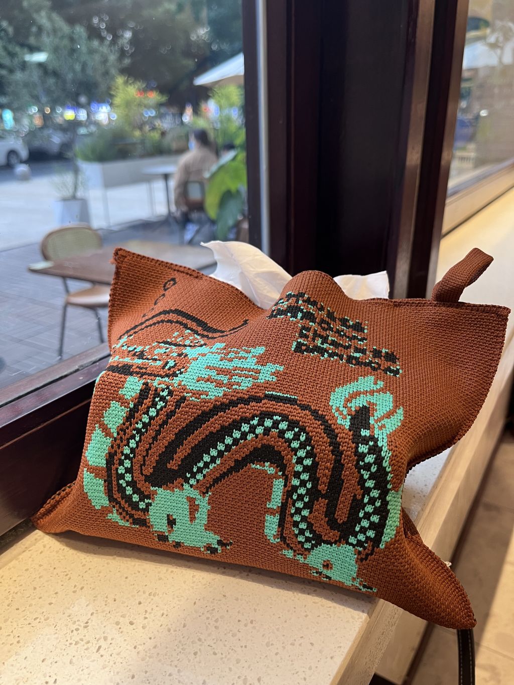 Light Luxury Knitted Tissue Bag, Large-Capacity Woven Bag, Car-Mounted Home Office Hanging Tissue Box, Knitted Bag Gift Bag